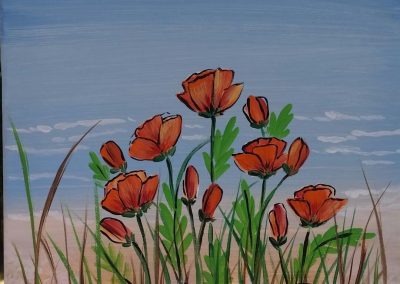 S-0047 POPPIES BY THE SEA